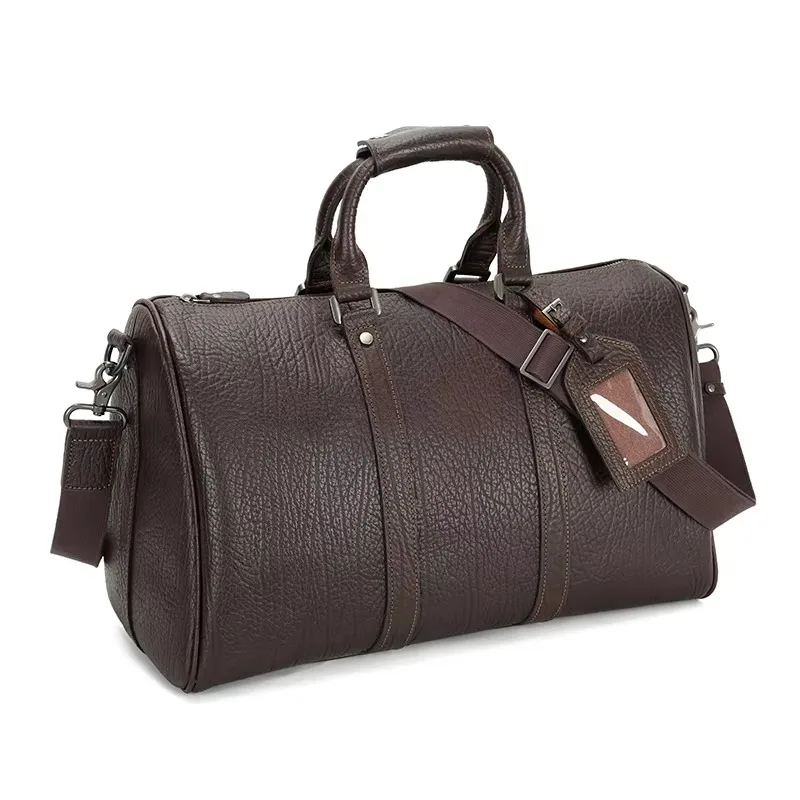 Custom Logo Portable Sports Gym Clothing Waterproof Overnight Weekend Luggage Leather Luggage Travel Bag