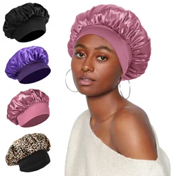 Large Satin Bonnet Cap Silky Bonnet for Women Sleep Cap