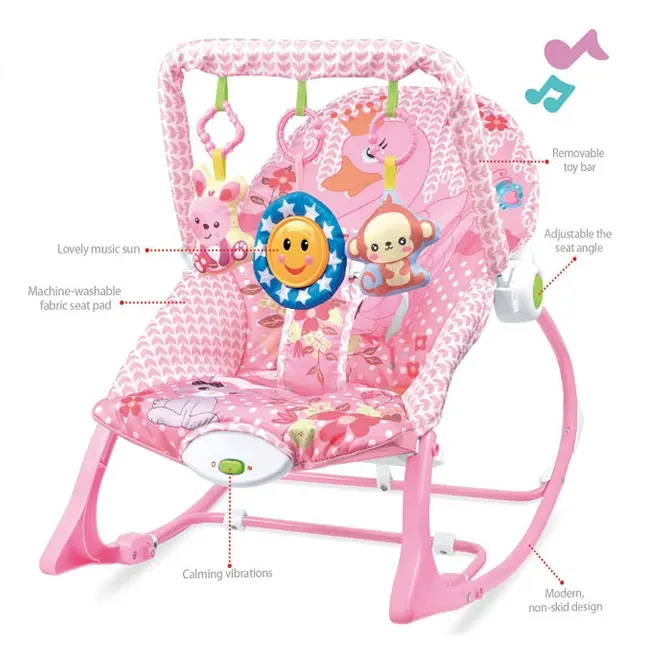 Cadeira de balanço elétrica KSF para crianças, brinquedo do bebê, bouncer com música, balanço vibratório, segurança