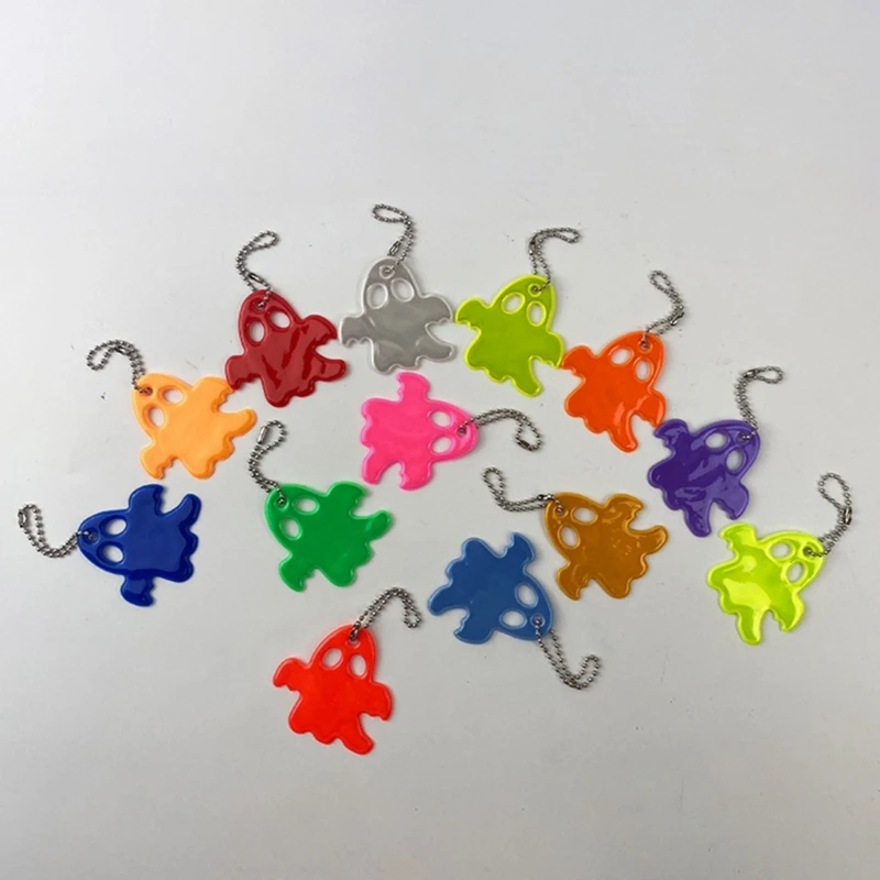 A70F Kids Safety Reflectors Keyrings Ghost Style Reflective Pendant for Backpacks Strollers Bags Wheelchairs Reflective Gear