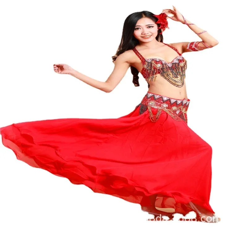

Yongda Jiayi Belly Dance. Dance costume. Indian costume pearl embroidered diamond set