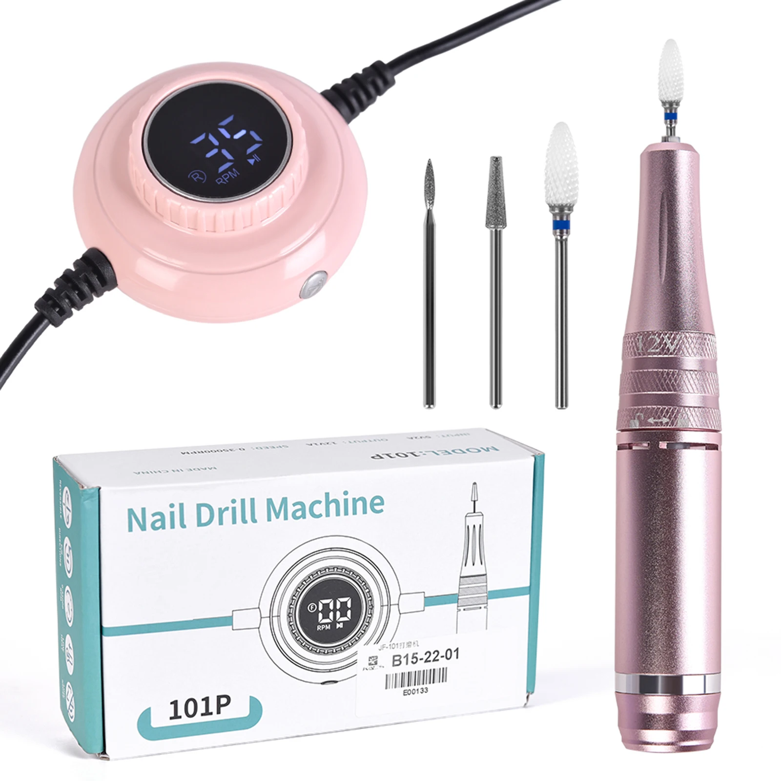 35000RPM Electric Nail Drill Machine Pedicure Apparatus Nail File Kit USB Portable Manicure with LCD Screen Gel Polisher Pen