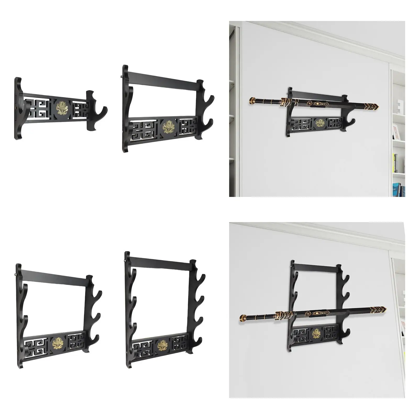 Japanese Samurai Sword Holder Display Hanger Dragon Rack for Lightsaber Katana Wakizashi