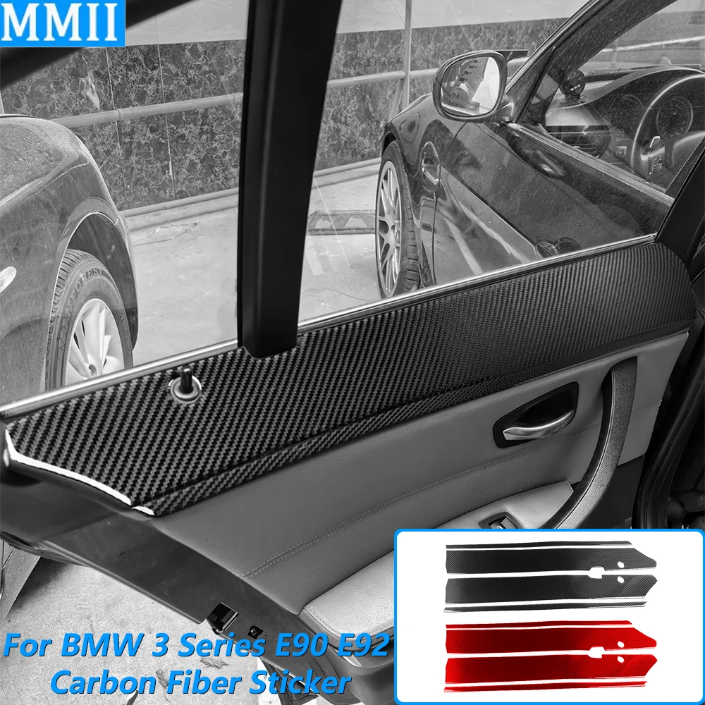 

Декоративная накладка на внутреннюю панель задней двери из карбона для BMW 3 серии E90 E92 M3 2005-2012, аксессуар для автомобиля, декоративная наклейка