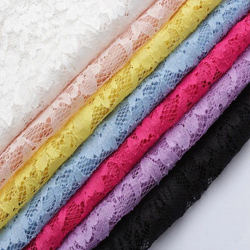 5Meters 2026 New Lace Fabric Spring Summer Women Dress Fabrics Elastic DIY Garment Accessories Multi Colors In Stock Wholesale