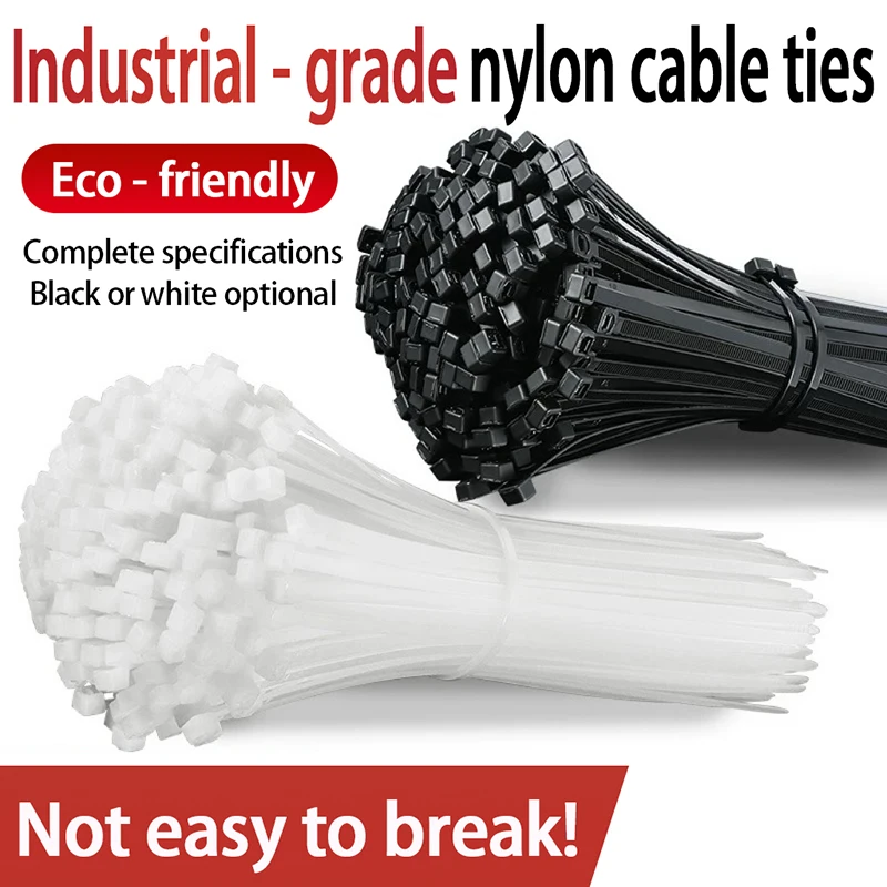 

500/100 шт. самоблокирующиеся нейлоновые кабельные стяжки многоразовые пластиковые стяжки для шнура регулируемые кабели крепление офисный провод на молнии стяжка ZD002