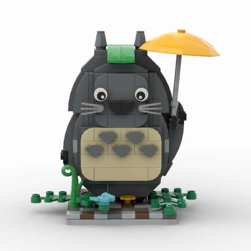 208pcs MOC Building Blocks Sky Castle Totoro Yellow Umbrella Model Educational Assembly Children's Toy Ornament - Image 4