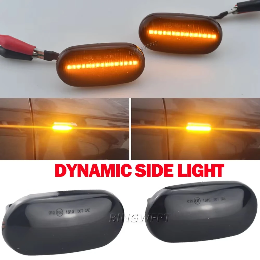 Pair For HONDA Prelude CRX S2000 Integra Fit Del Sol Acura Civic Dynamic Turn Signal Lamp Side Marker Light Side Lights