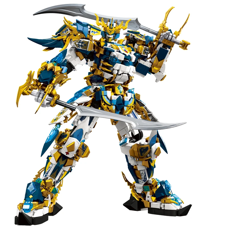 SunWuKong Warrior Mech Robot Building Blocks MOC Chinoiserie Action Figure Brick Children City Construction Display Toy