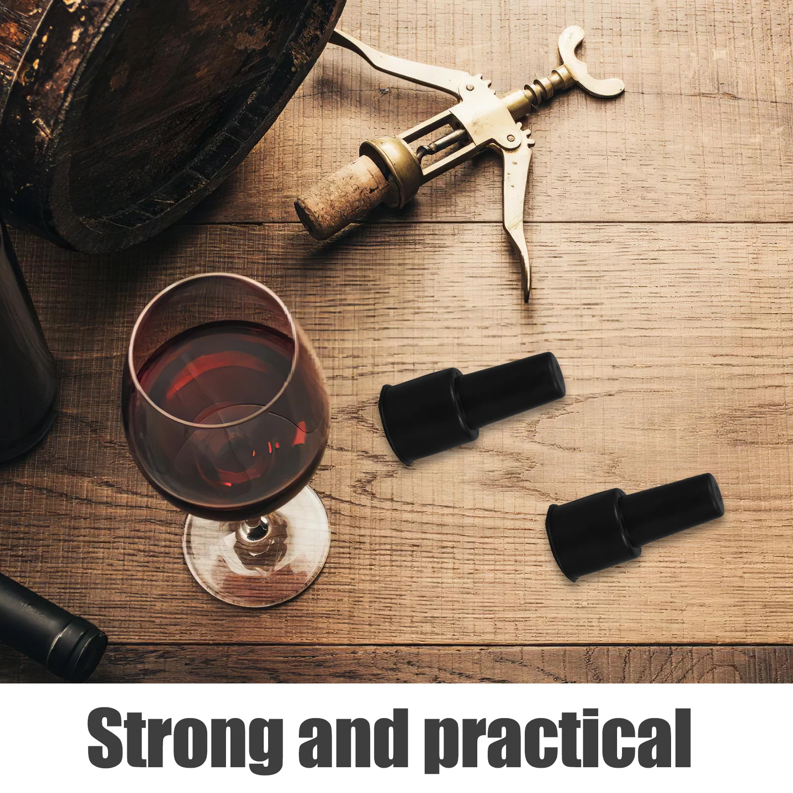 

20Pcs Silicone Wine Stopper Set Black Reusable Leakproof Bottle Sealer for Sparkling Wine Cava Preservation Airtight Non Spill