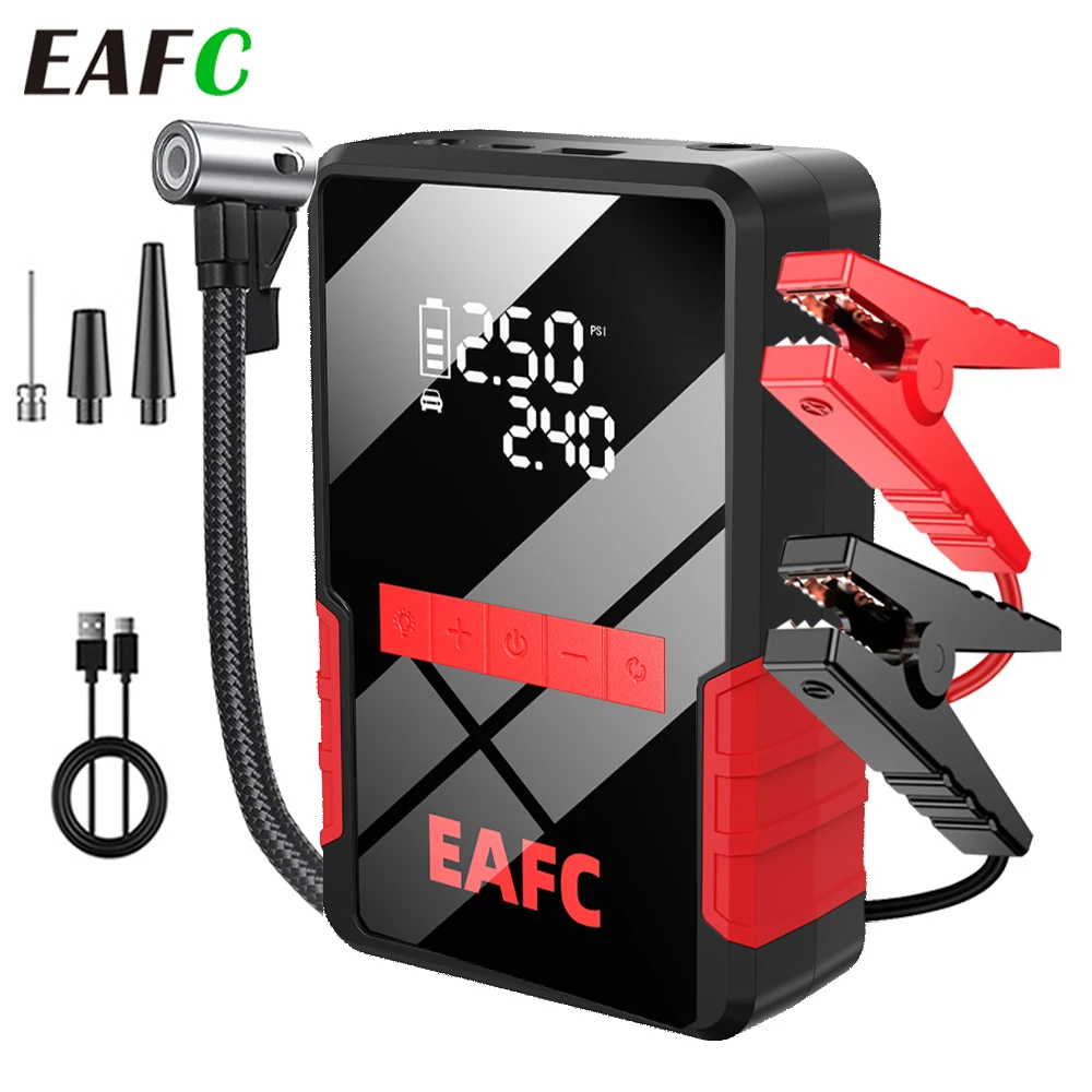 FAEC 1200A arrancador de batería de coche 150PSI compresor de aire 4 en 1 batería de coche Powerbank cargador de refuerzo de arranque de batería de coche de emergencia