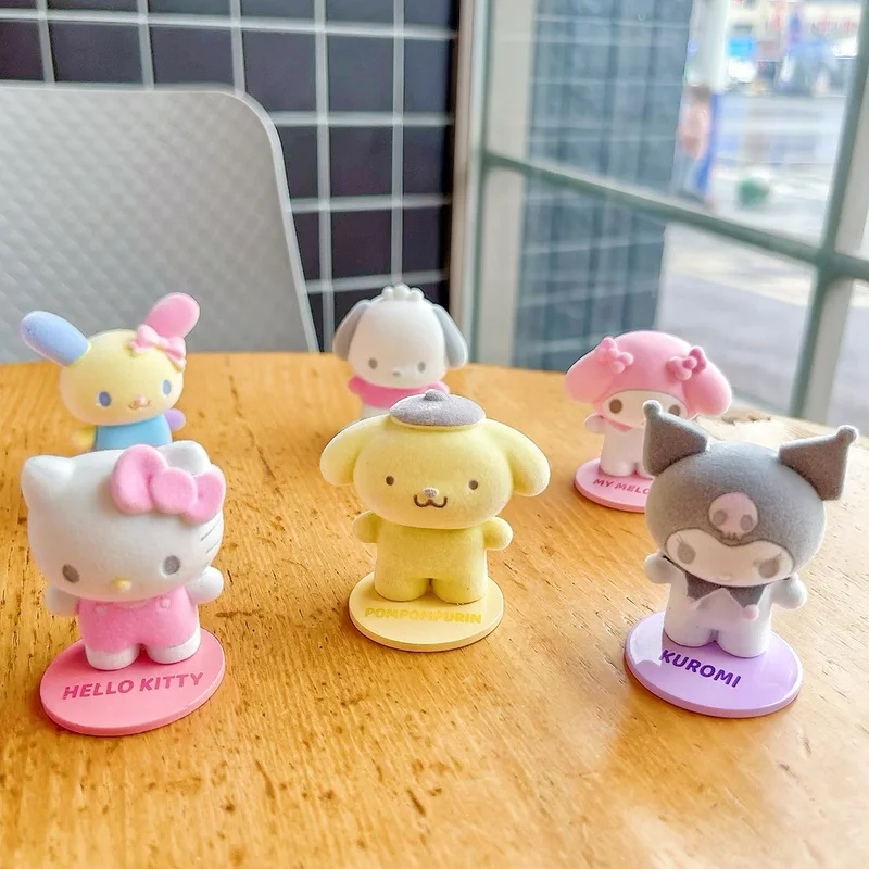 

New Sale Kitty Kuromi Cinnamoroll Magnetic Suction Doll Series Blind Box Cute Mini Desktop Ornaments Girl Birthday Gifts Replica