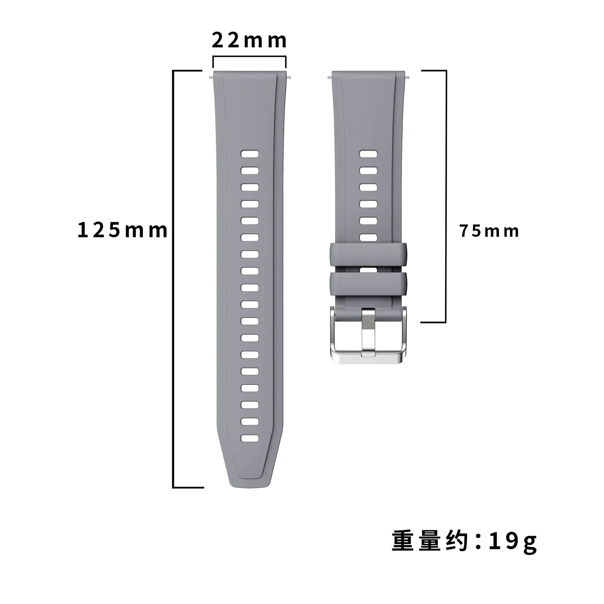 Bracelet de montre en silicone pour Huawei, bracelet de montre GT5, 46mm, GT4, GT3 46mm, document pur, 22mm