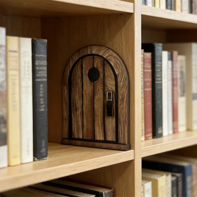 Handgefertigte Holz-Mausloch-Türdekoration – Retro-Stil – Holzmaserung – Wandkunst, einfache Installation, Innen-/Außendekoration für Zuhause – Detail 7