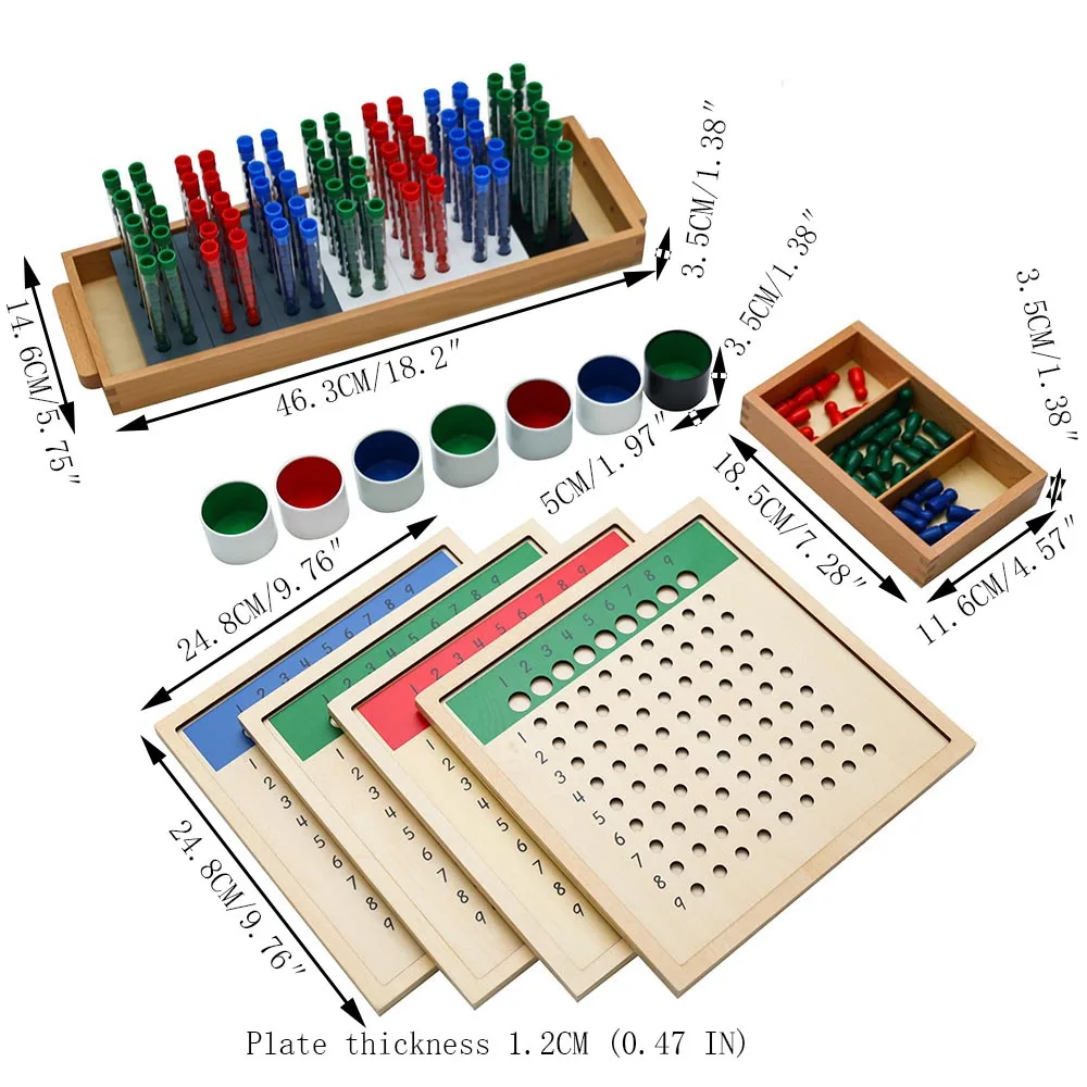 Montessori Lange Divisie Board (Reageerbuis Divisie Groep),Montessori Math Speelgoed Materialen Voor Peuters, wiskunde Leermiddelen