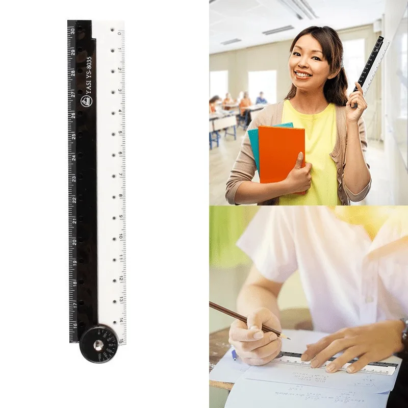 Multi-function 180-degree rotary charting ruler, student and teacher measurement tool, back-to-school, Christmas, holiday gifts