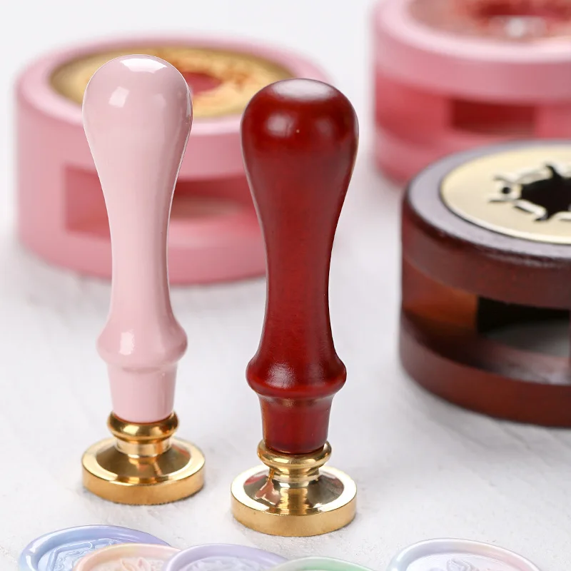 Wax Seal Melting Furnace Pink Seal Stamp 3 Piece Tool Set Stove Spoon Handle Bead Stick Heater DIY Stamp Decorating Craft