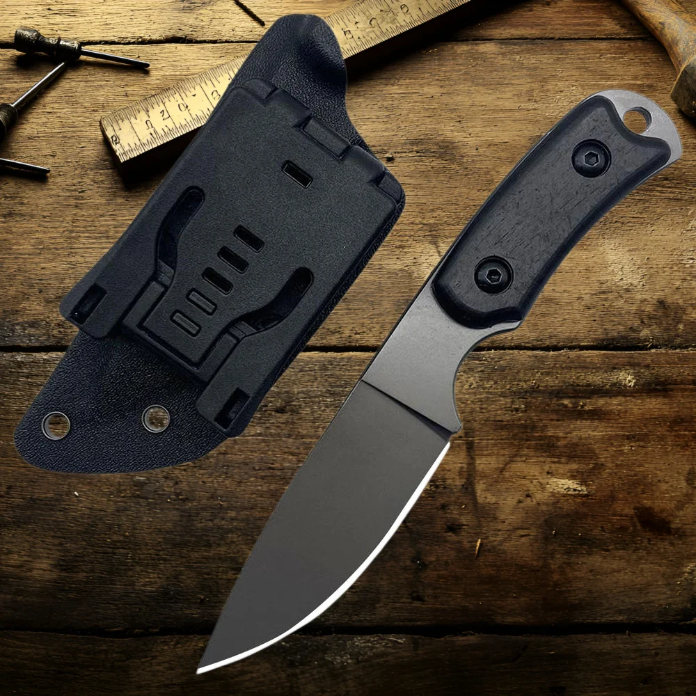 

Нож для выживания и охоты с фиксированным клинком, для походов и активного отдыха, с ножнами из кайдекса и клинком из нержавеющей стали