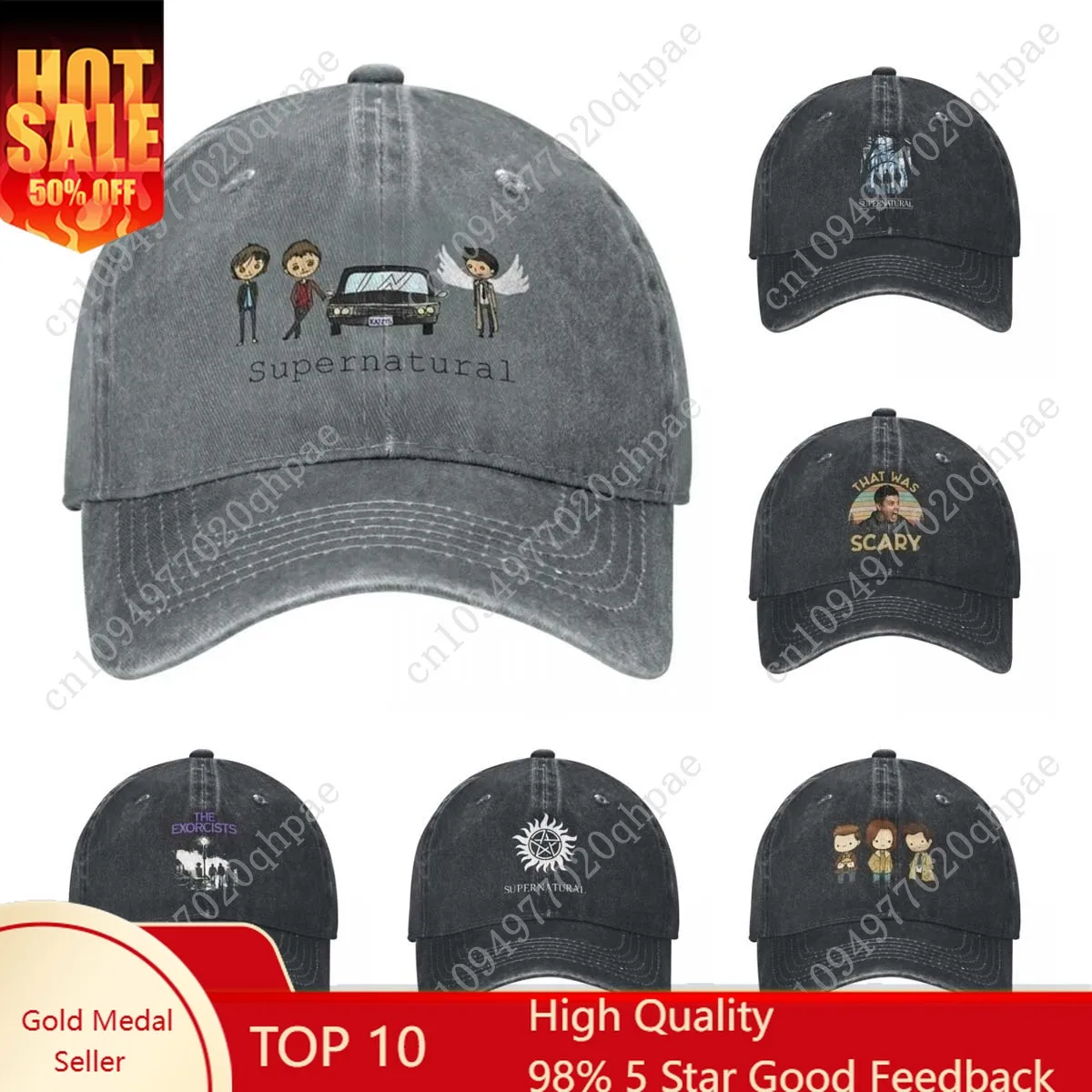 

Supernatural Cartoon Men Women Baseball Caps Funny TV Cute Distressed Washed Caps Hat Vintage Outdoor Running Golf Snapback Hat