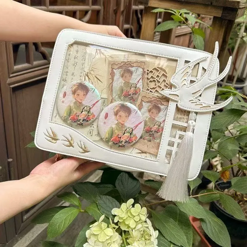 

JIAERDI милая милая сумка-ласточка женская Harajuku сумка через плечо с бисером женская большая вместительная прозрачная сумка через плечо с аниме-линией