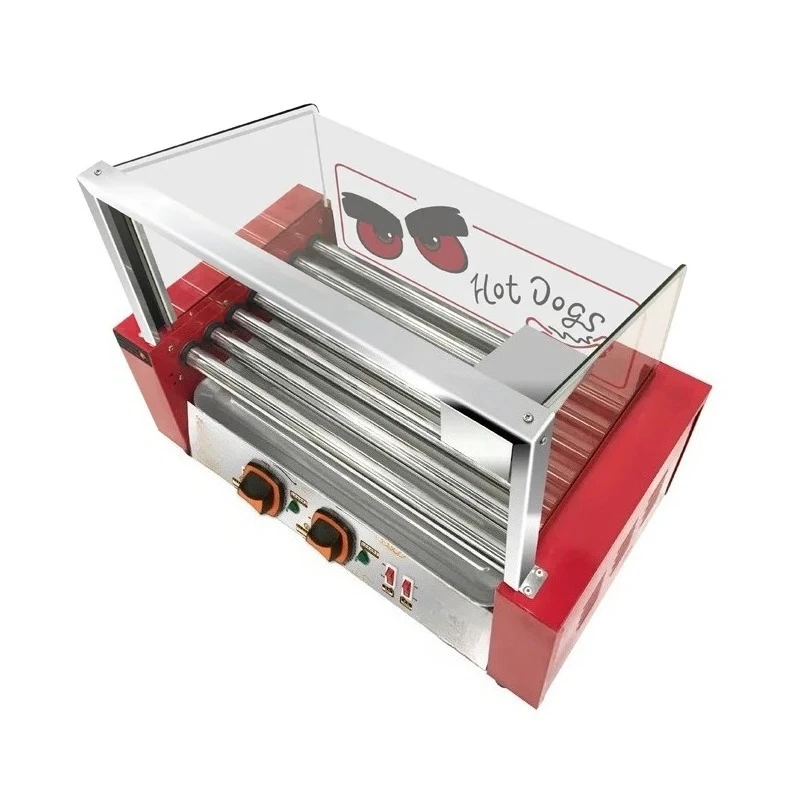 Commercial Hot Dog Roller Grill, Fully‑Automatic Sausage Roaster Machine, Mini Hot‑Dog Maker for Home & Street Stall