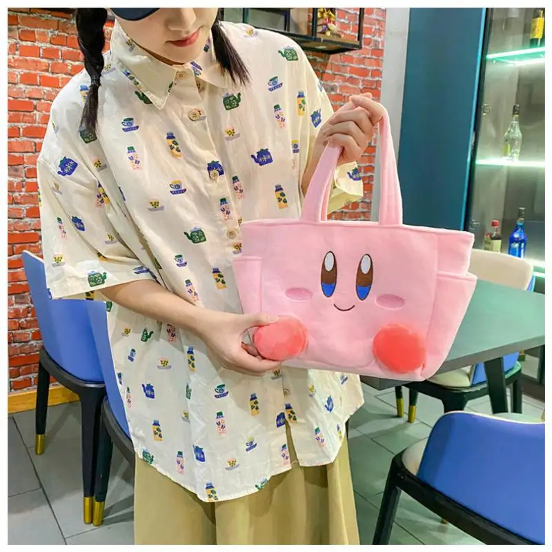 Kirby bolsa de ombro anime fofa doce meninas moda boneca de pelúcia bolsa de armazenamento de dopamina estudante almoço bento bolsa presentes de aniversário