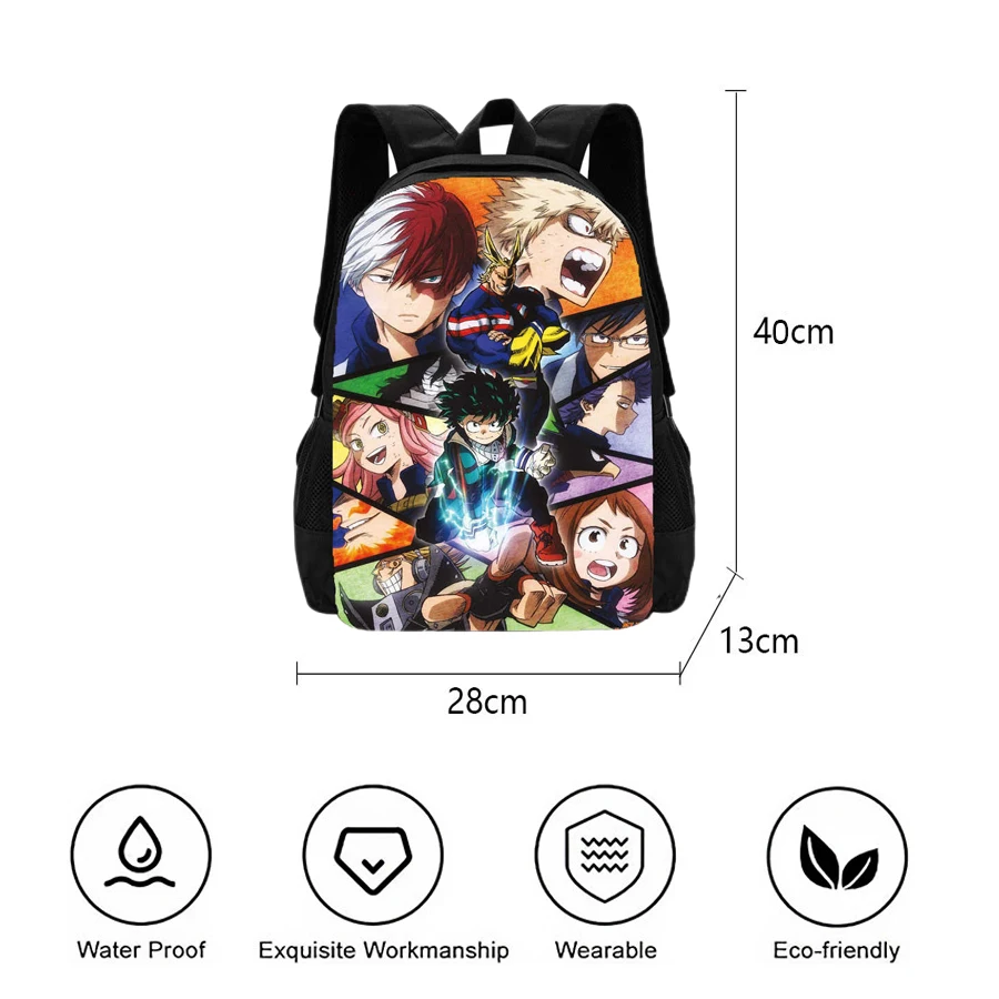 Mochila My Hero Academia Children Backpack Cartoon School Bags for Boys Girls Amine Game Book Bags Durable and Light Weight