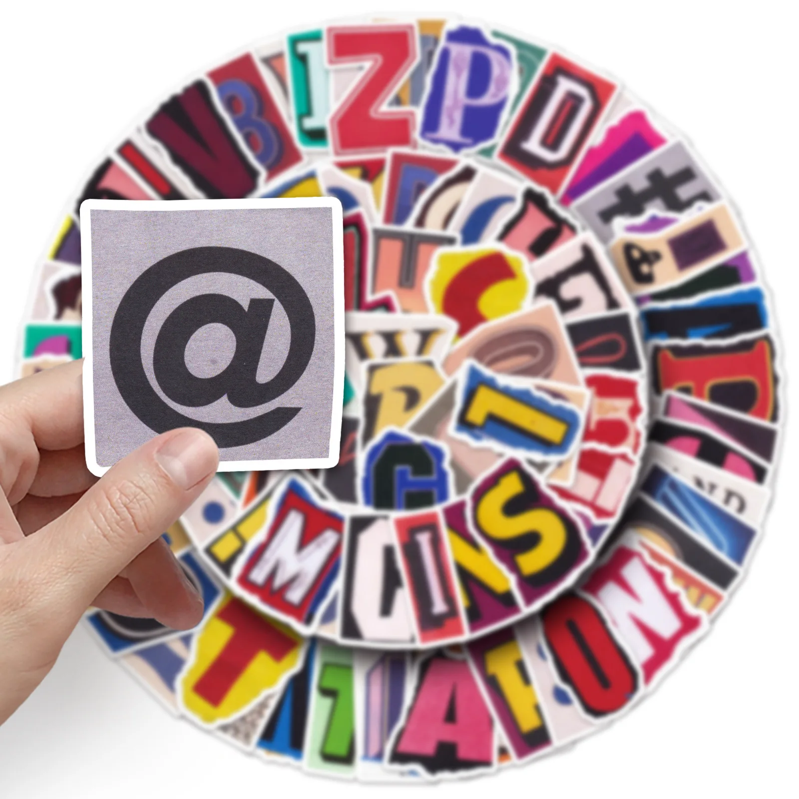 10/50/100PCS Old Digital Letters Graffiti Cute Personalized DIY Retro Decorative Mobile Phone Case Waterproof Sticker Toy Gifts