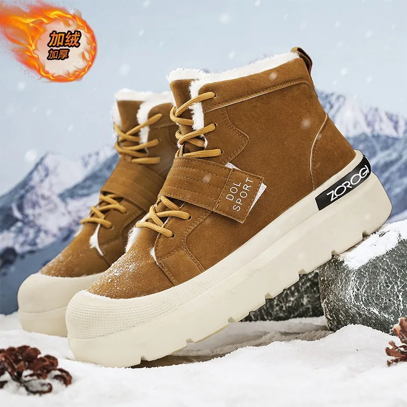 

Designer New Men's Snow Boots Winter High Top Ankle Boots Outdoor Non-slip Waterproof Casual Cotton Shoes Plush Warm Work Boots