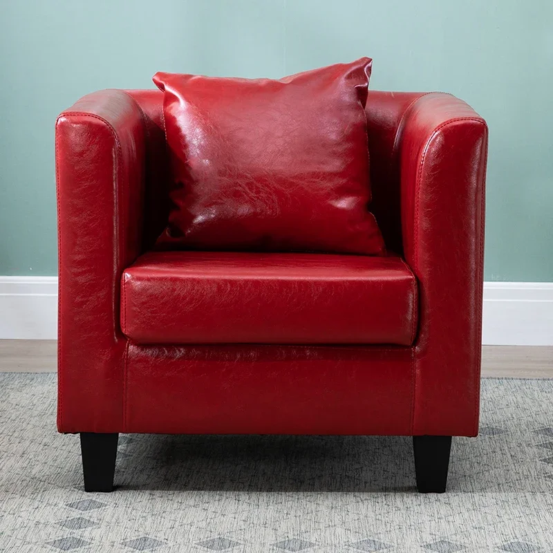 Sofá individual simples e moderno para apartamento pequeno, sofá de couro com combinação tripla dupla