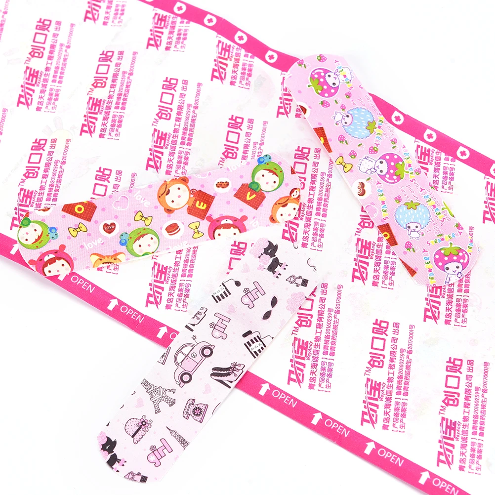 50Pcs Waterdichte Lijm Bandages Wond Gips Ehbo Noodpakket Band Aid Stickers Voor Kids Kinderen