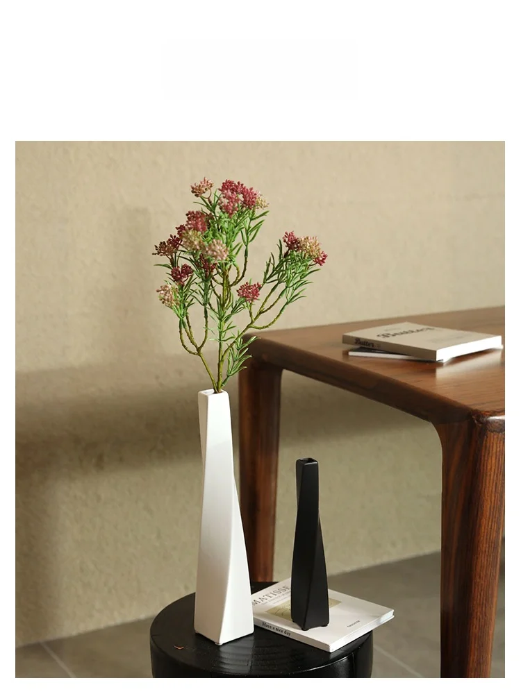 

U Mi LIVING Kerrie Cerc Ваза для цветов, простая современная геометрическая черно-белая ваза для сухоцветов, декор для дома, настольное украшение