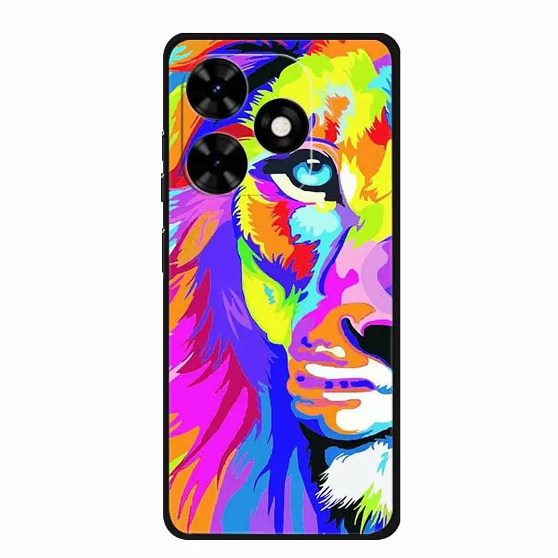 Tecno Spark Go 2024 케이스, 럭셔리 TPU 실리콘 소프트 백 커버, 휴대폰 케이스, Tecno SparkGo 2024 BG6, 충격 방지 플라워 펀다