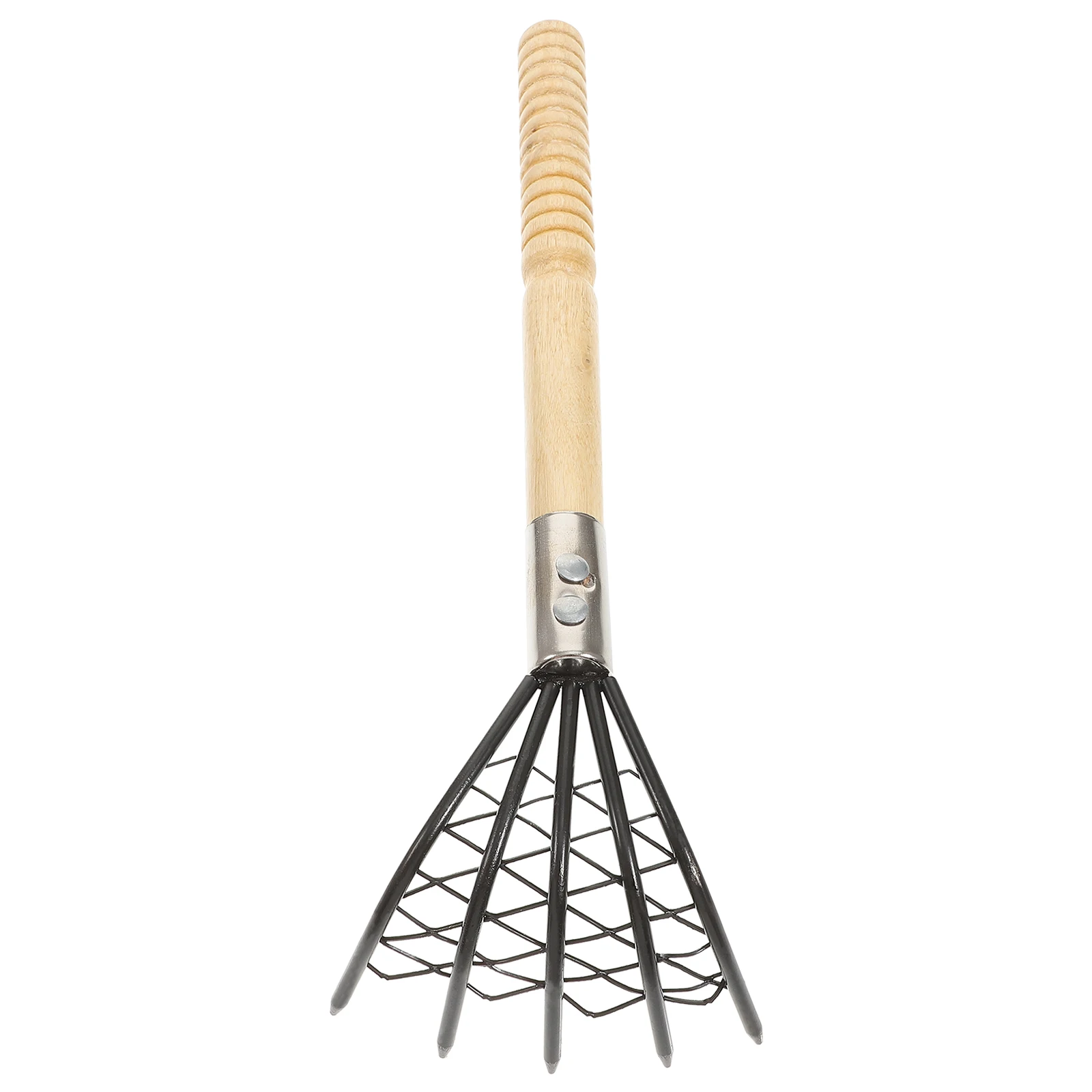 

Beach Rake Clam Digging Tool Stainless Steel Wood Handle Seafood Tools Net Design Practical Durable Anti Skid Garden Shovel