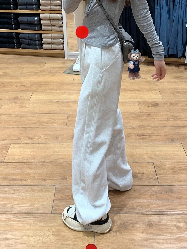 Lulu jambe droite Spor pantalons de survêtement ex automne épissure conception décontracté drapé minceur coupe ample coton jeunesse Faion