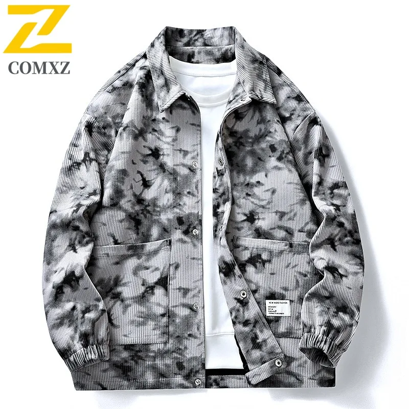 

COMXZ Мужская куртка 2025 Открытый Кемпинг Ветрозащитный отложной воротник Дышащая вельветовая куртка Осенняя повседневная верхняя одежда