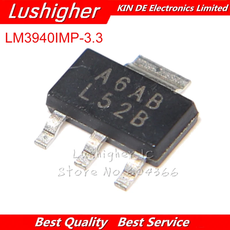 10PCS LM3940IMP-3.3 SOT-223 LM3940IMPX-3.3 LM3940 3.3V SMD L52B New Original IC