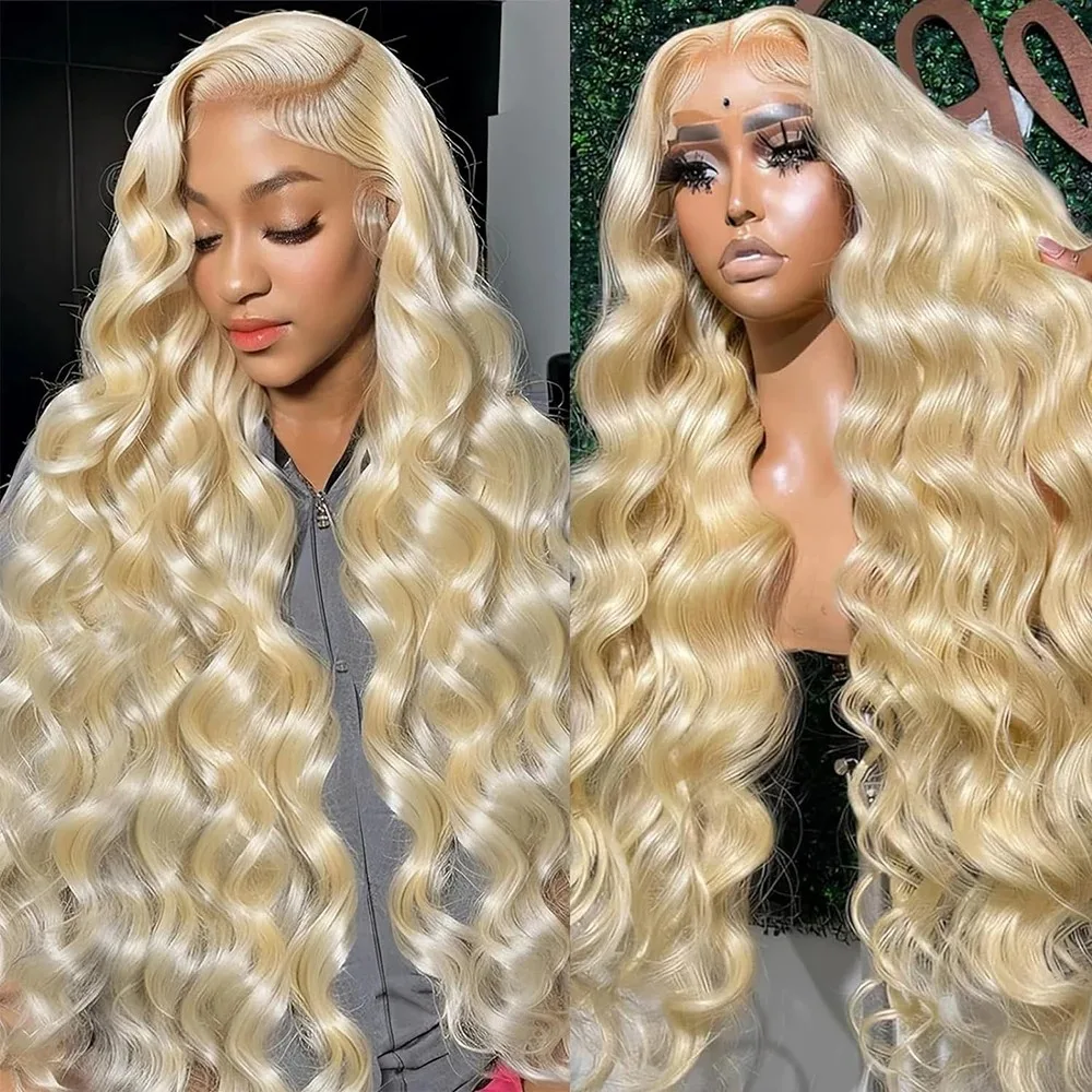 13x4 13x6 Transparent 613 Body Wave Lace Frontal Wig Honey Blonde Color Brazilian Lace Front Human Hair 30 Inch Wigs For Women