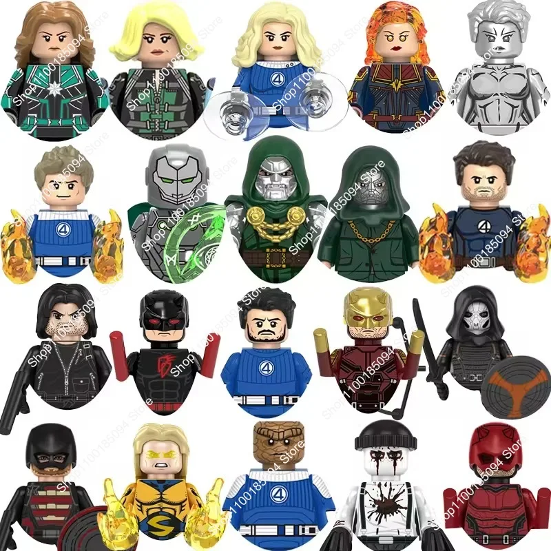 Hot Toys NOUVEAU 8 Pièces Figurines film Marvel super-héros, personnages d'anime, Star wars Batman blocs MiniFigures Modèle jouets