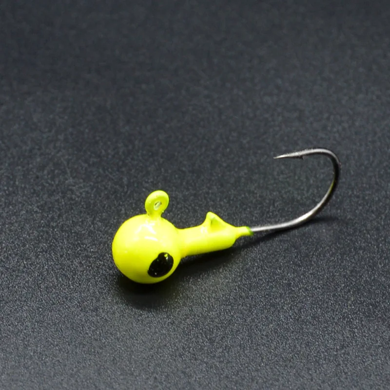 Jig Head rojo y amarillo – Cabeza plomada brillante para vinilo - imagen 3