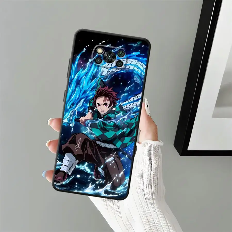 Black Soft Phone Cover Case for Xiaomi Poco C71 M3 M4 M7 Pro C50 F1 C61 M5 C75 F3 X3 X4 X5 X7 Pro C40 Anime D-Demon S-Slayer view 5