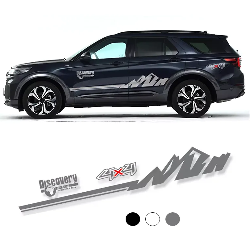 Sport 4X4 Off Road Mountain Discovery Sticker Graphics Waistline Decal Vinyl Wrap Kit for 2020-2023 2024 Ford Explorer