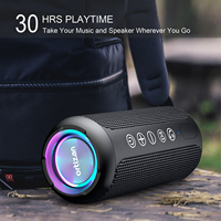 Portable Bluetooth Speaker Wireless with Lights, HD Stereo Sound, IPX7 Waterproof, TWS Pairing, AUX/TF Input, Camping Speaker