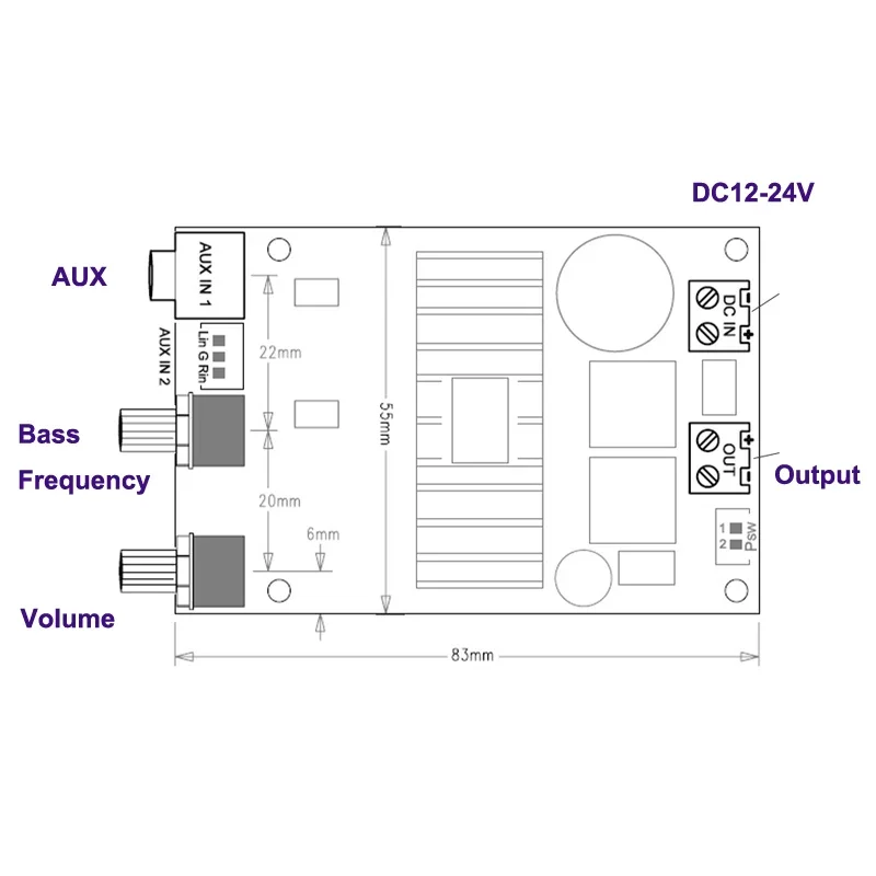 100W Subwoofer cyfrowy płyta wzmacniacza Audio zasilania Mono TL072C wzmacniacze Super bas klasy D 20Hz-180Hz