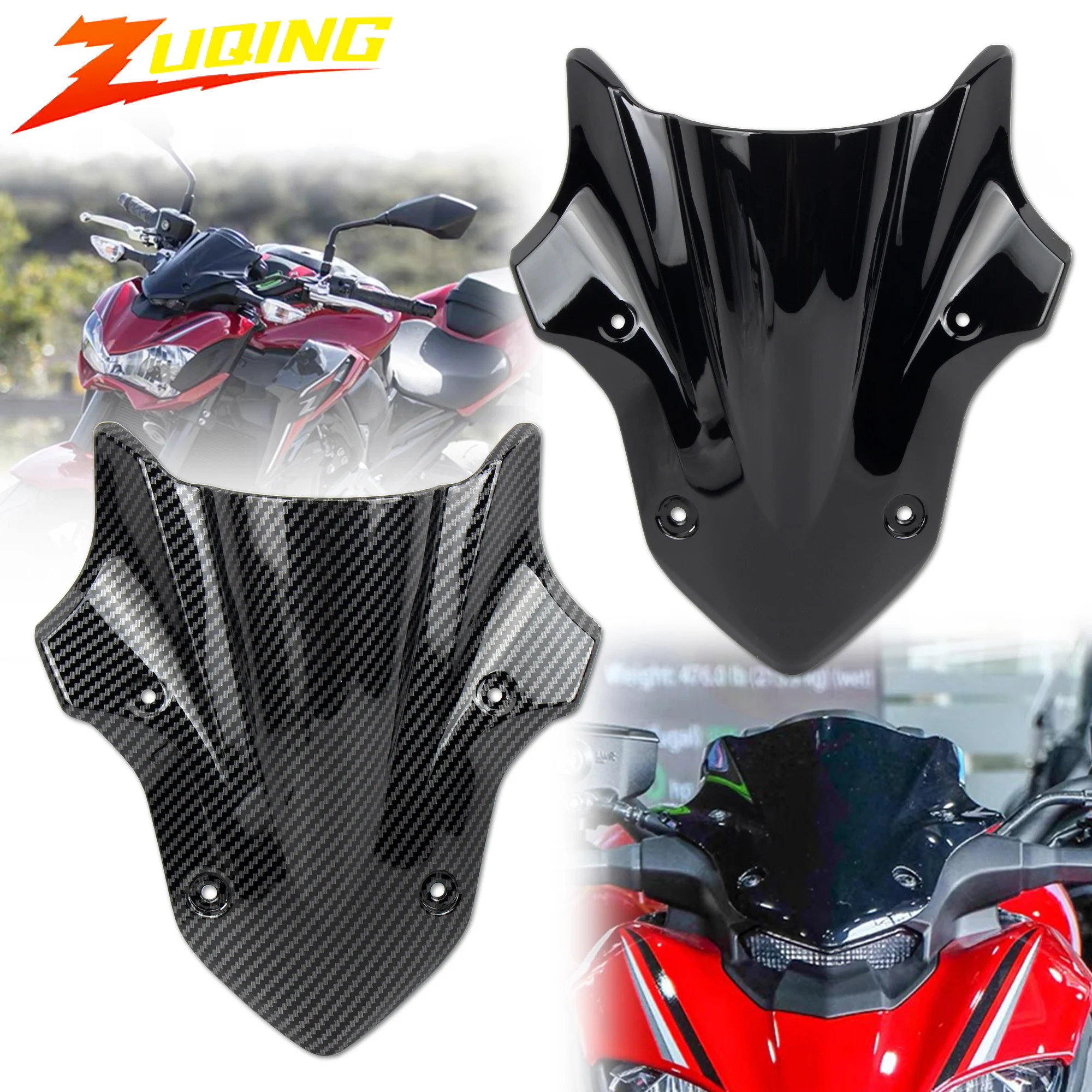 

Motorcycle Front Windshield High Thick Off-road Rally Windshield Windscreen For Kawasaki Z900 2017-2019 Motocross Accessories