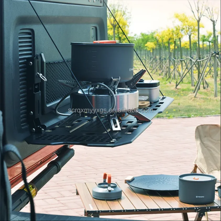 طاولة قابلة للطي من سبائك الألومنيوم المعدلة والمحدثة، رف تخزين الباب الخلفي مناسب لملحقات خزان GMB 300