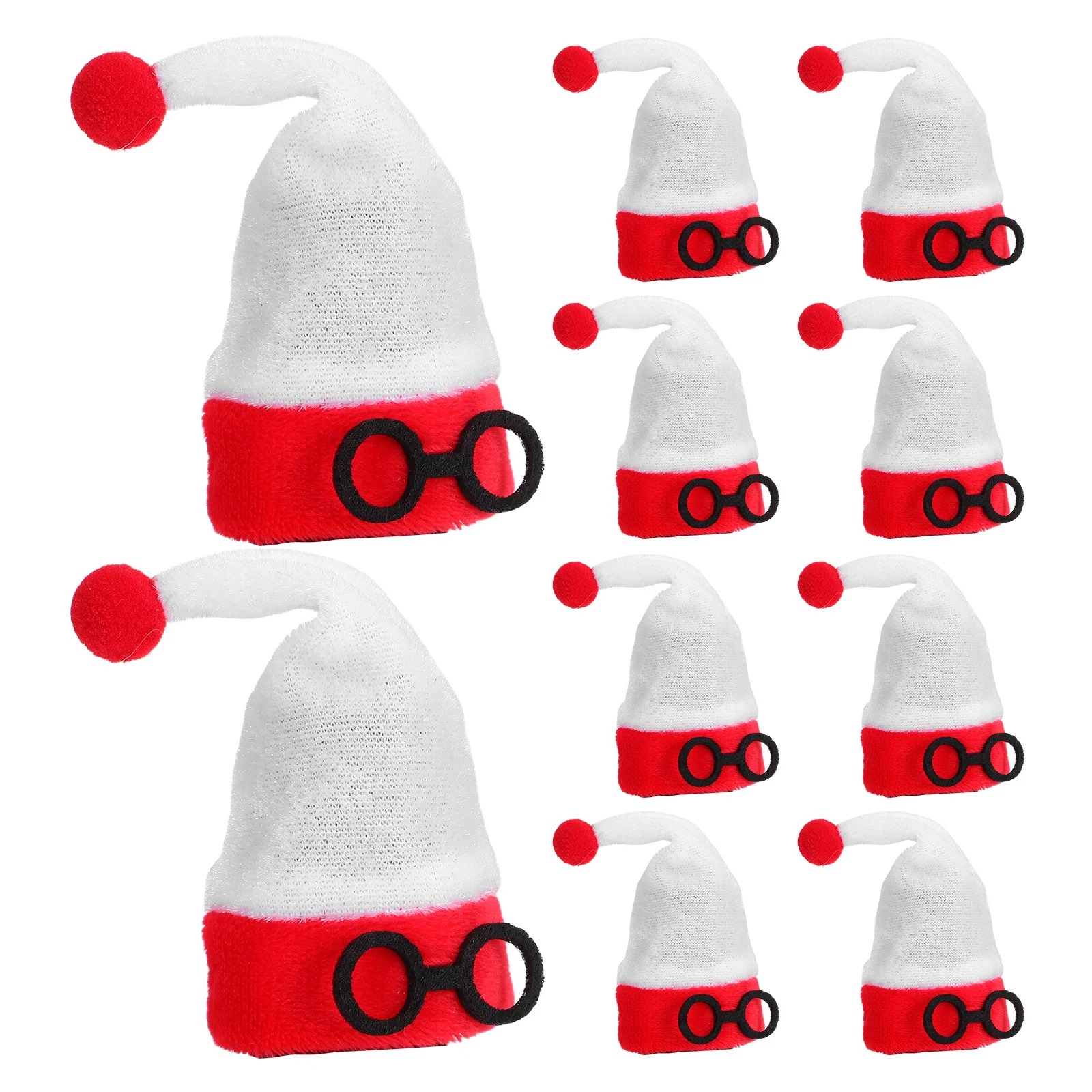 

10Pcs Mini Christmas Hats Wine Bottle Decorations Holiday Party Tiny Santa Hats for Crafts Reusable Bottle Covers