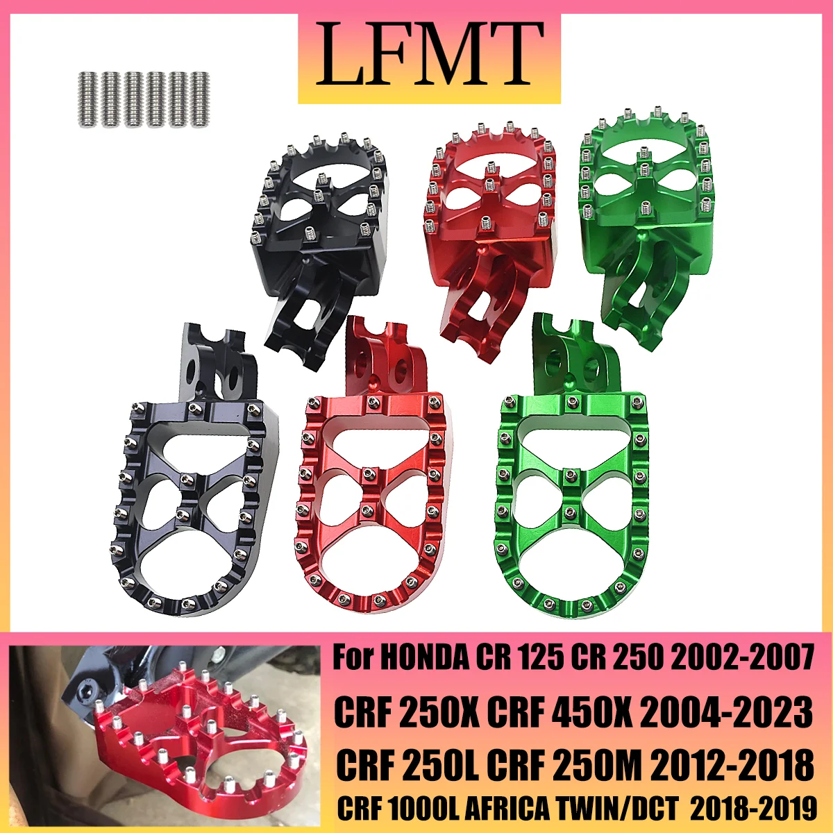 

Motorcycle CNC Foot Pegs Rests Pedals Footpegs For HONDA CR CRF 125R 150R 250R 250X 450R 450X 250RX 450RX 250F 450L MX Dirt Bike