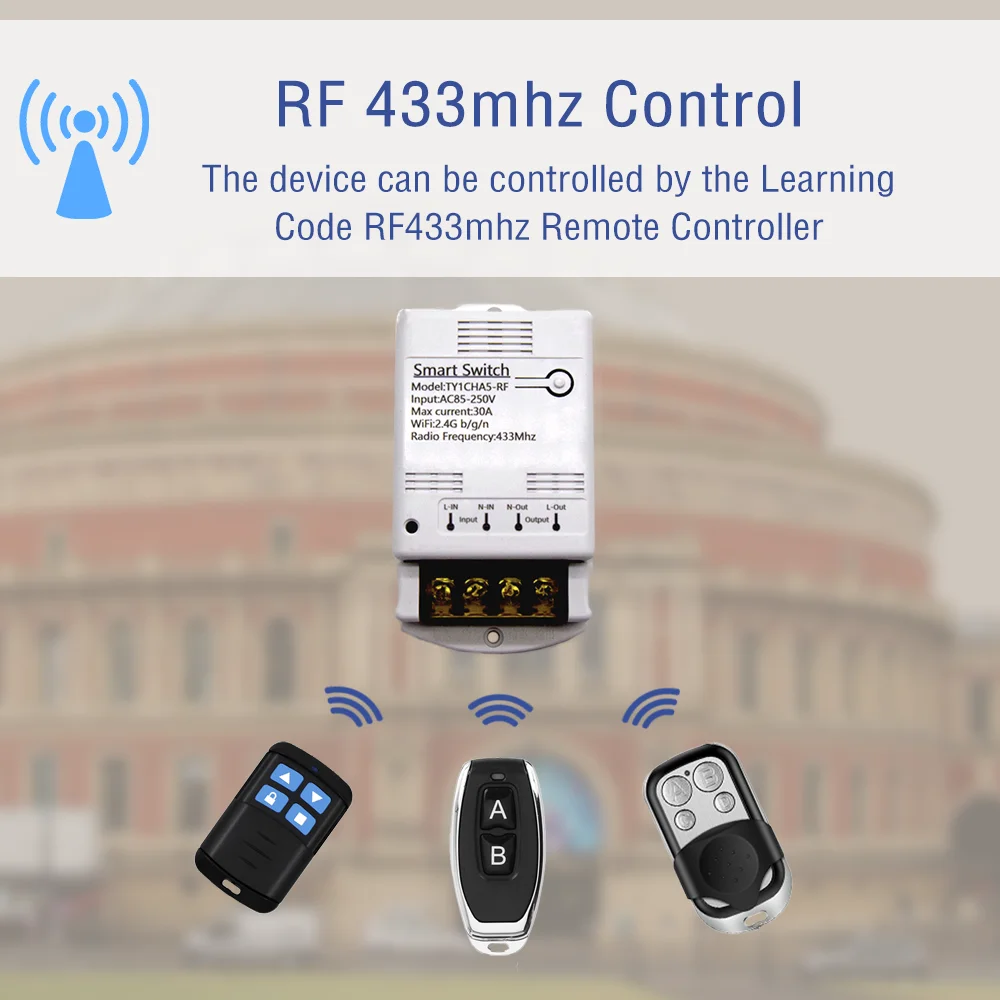 Tuya Wifi 30A Switch Module Wireless Relay Controller AC 220V 110V DC 12V 24V Smart Life APP Voice Remote Control Smart Timer