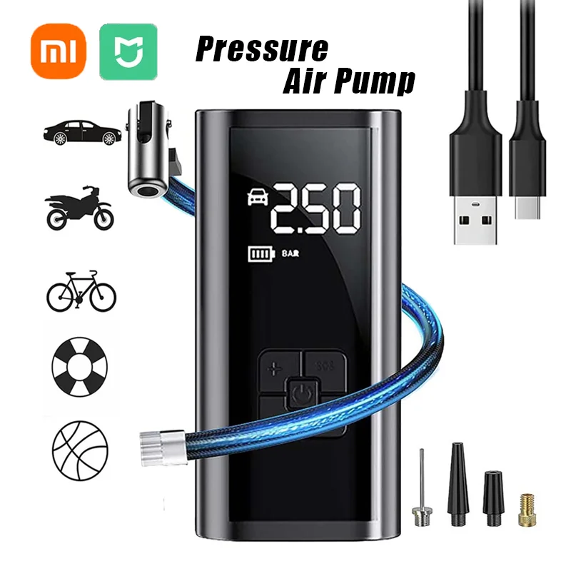 

Xiaomi Portable Air Compressor For Car Tires Fast Air Pump Tire Inflator Accurate Pressure Air Pump For Motorcycle Bicycle Ball